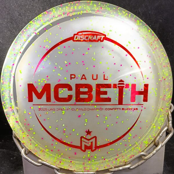 Discraft 2025 Paul McBeth LWS Champion Confetti Z BUZZZ SS Disc Golf Mid Range Driver