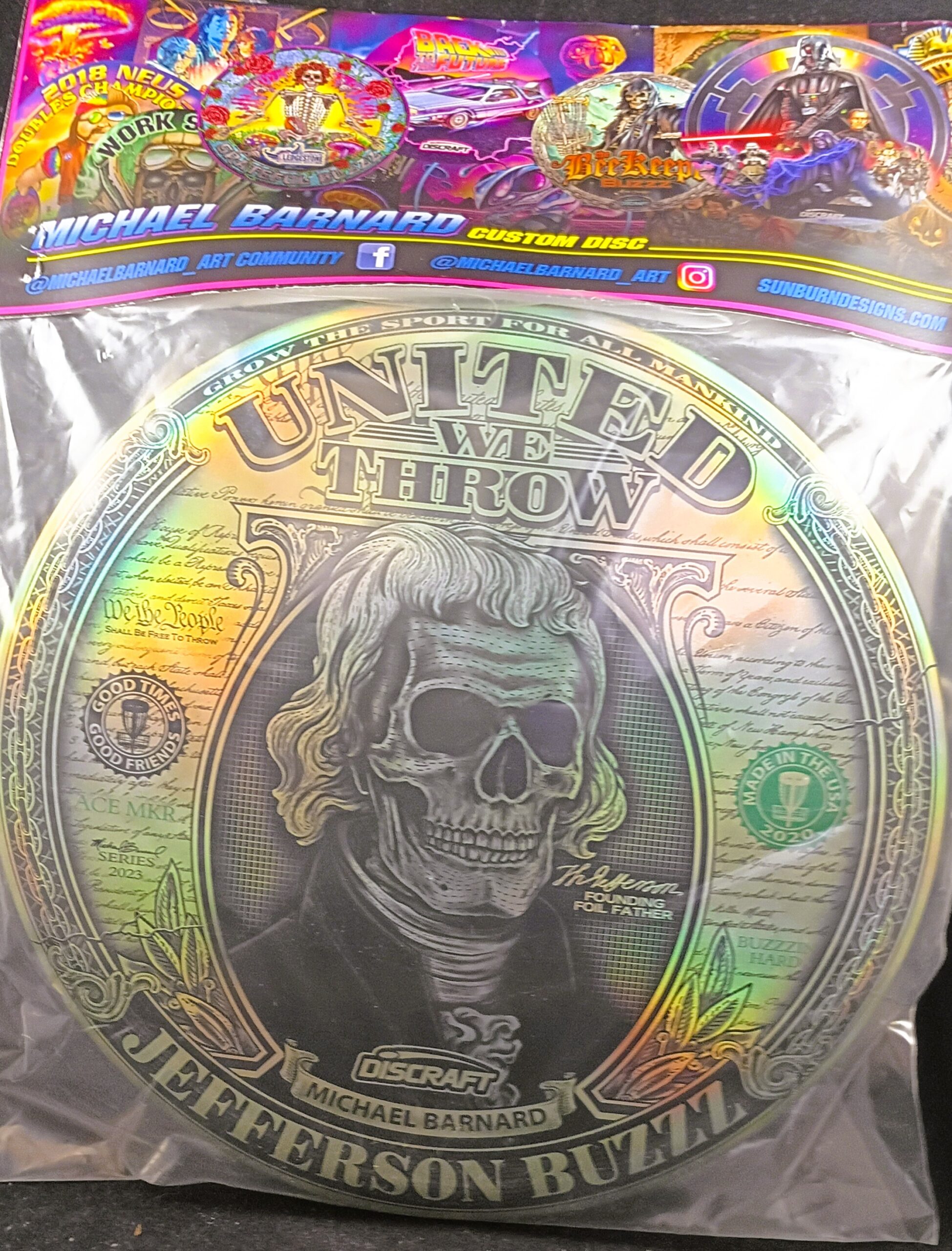 Discraft Full Foil Jefferson BUZZZ Mid Range Golf Disc Discraft Full Foil Jefferson BUZZZ Mid Range Golf Disc