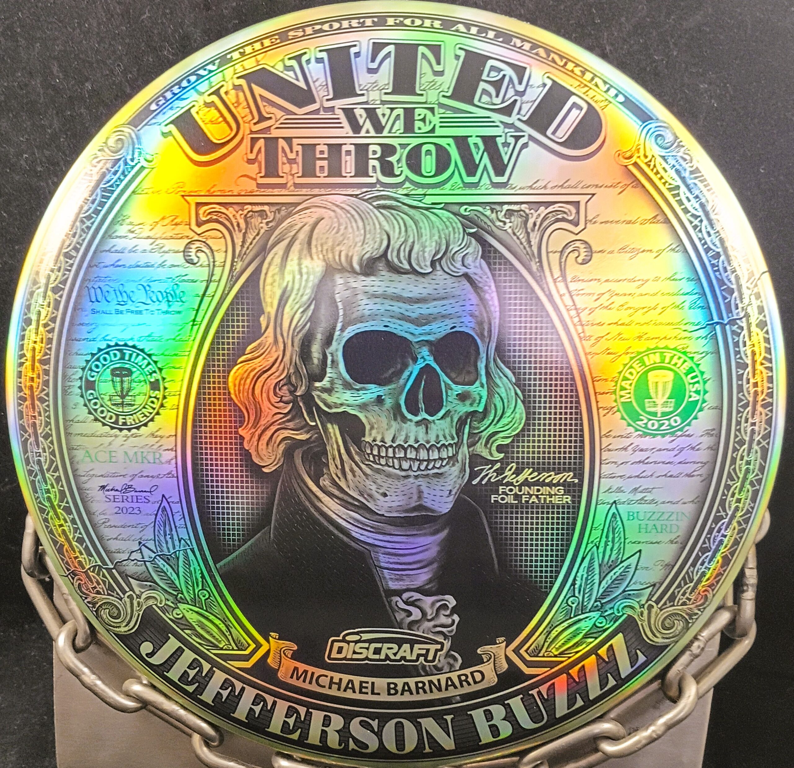 Discraft Full Foil Jefferson BUZZZ Mid Range Golf Disc Discraft Full Foil Jefferson BUZZZ Mid Range Golf Disc