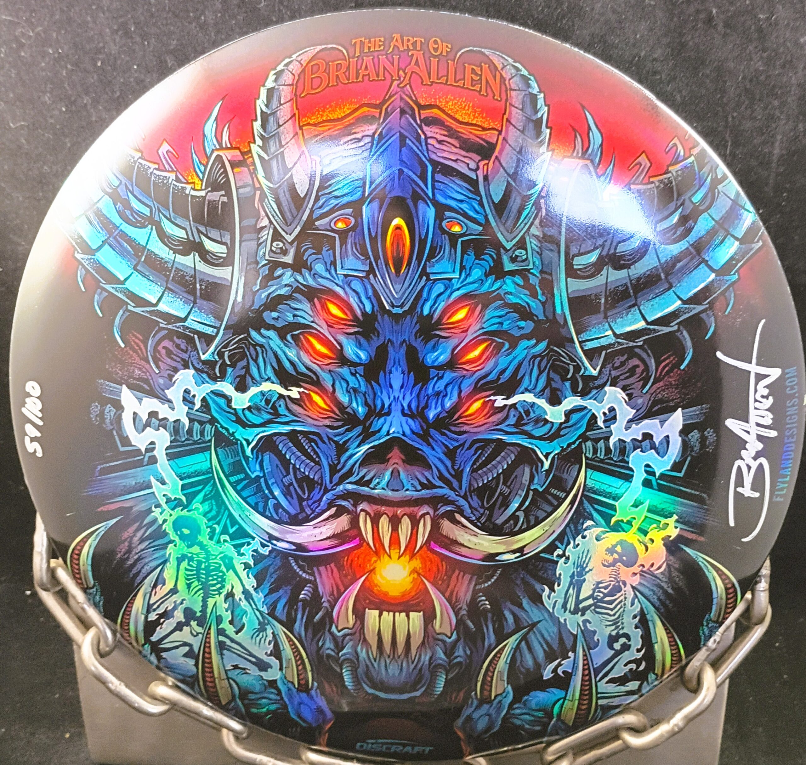 Discraft Full Foil Electric Demon BUZZZ Mid Range Golf Disc Discraft Full Foil Electric Demon BUZZZ Mid Range Golf Disc