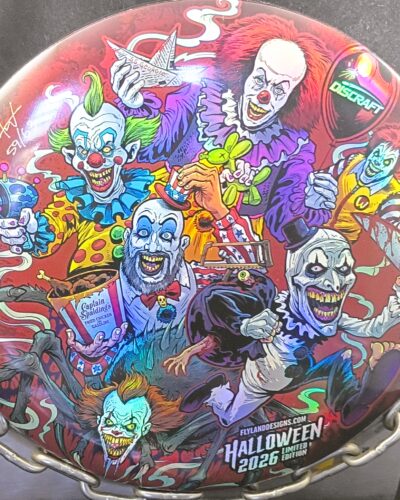 Discraft 2026 Halloween Send in the Clowns Full Foil ESP BUZZZ Mid Range Golf Disc